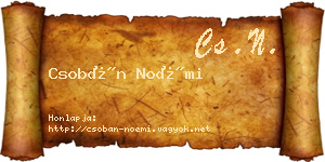 Csobán Noémi névjegykártya